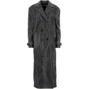 Alessandra Rich, Mantels, Dames, Grijs, S, Stijlvolle Jas