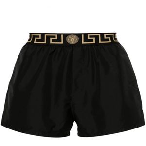 Versace, Badkleding, Heren, Zwart, S, Zwart zee kleding met Greca-details
