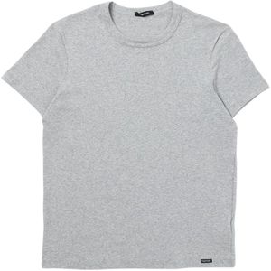 Tom Ford, Tops, Heren, Grijs, S, Katoen, Luxe Crew Neck T-Shirt