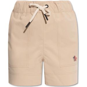 Moncler, Korte broeken, Dames, Beige, S, Leer, Shorts