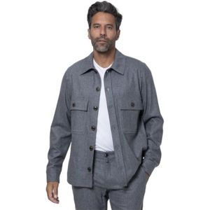 Jacob Cohën, Jassen, Dames, Grijs, L, Grijs Flanellen Overshirt