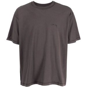 Stüssy, Tops, Heren, Bruin, L, Katoen, Bruine Logo Print Crew Neck T-shirt