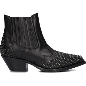 Stefano Lauran, Schoenen, Dames, Zwart, 38 EU, Leer, Zwarte Leren Enkellaarzen