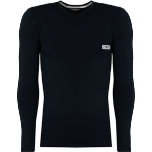 Emporio Armani, Tops, Heren, Blauw, XL, Katoen, Long Sleeve Top