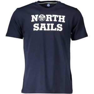 North Sails, Tops, Heren, Blauw, L, Blauw T-shirt met korte mouwen en logo