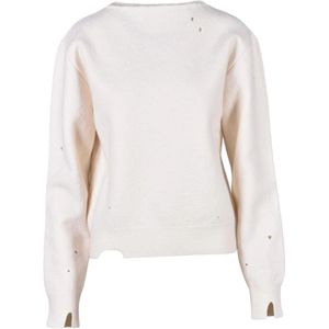 MM6 Maison Margiela, Truien, Dames, Wit, L, Wol, Maglia