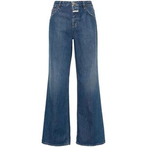 Closed, Jeans, Dames, Blauw, W24, Denim, Indigo Blue Distressed Denim Jeans