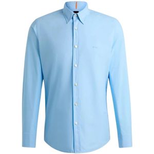 Hugo Boss, Overhemden, Heren, Blauw, S, Katoen, Casual overhemd