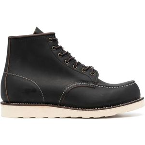Red Wing Shoes, Schoenen, Heren, Zwart, 42 EU, Zwarte Leren Platte Schoenen Vetersluiting