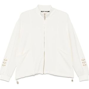 Liu Jo, Sweatshirts & Hoodies, Dames, Wit, L, Polyester, Witte Sweater