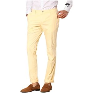 Mason's, Broeken, Heren, Geel, L, Katoen, Slim Fit Chino Broek Lichtgeel