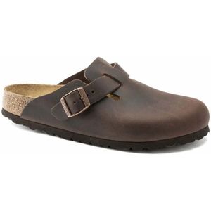 Birkenstock, Schoenen, Dames, Bruin, 45 EU, Leer, Sandalen Boston Geolied Leer Smal