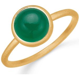 Frk. Lisberg, Accessoires, Dames, Geel, 54 MM, Groene Onyx Petite Ring