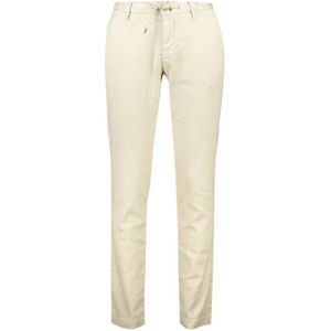Alberto, Broeken, Heren, Beige, W36 L36, Katoen, Beige Chino Broek Slim Fit