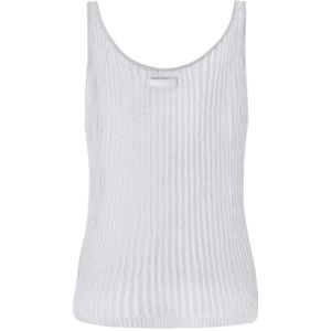 Pinko, Tops, Dames, Wit, M, Grijze Topwear Ss 25 Dameskleding