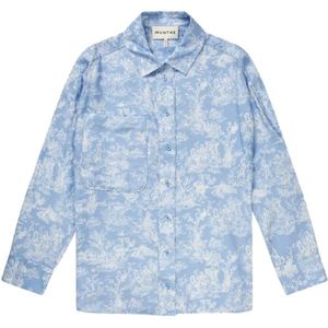 Munthe, Blouses & Shirts, Dames, Blauw, M, Elegante Top met Print