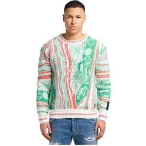 Carlo Colucci, Truien, Heren, Veelkleurig, XL, Moderne 3D Jacquard Sweater