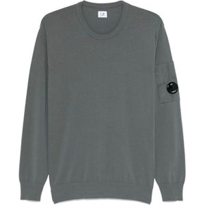 C.p. Company, Sweatshirts & Hoodies, Heren, Grijs, M, Grijze Sweater met Ritszak