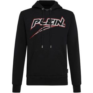 Philipp Plein, Sweatshirts & Hoodies, Heren, Zwart, S, Katoen, Hoodie met capuchon