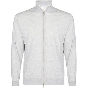 Eleventy, Sweatshirts & Hoodies, Heren, Grijs, 2Xl, Wol, Merino Staande Kraag Rits Trui