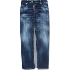 Dsquared2, Rokken, Dames, Blauw, S, Denim, Denim Rok