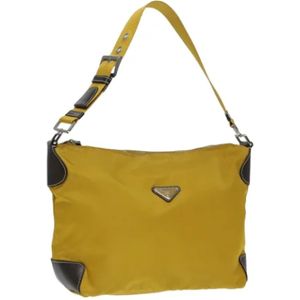Prada Vintage, Pre-owned, Dames, Geel, ONE Size, Nylon, Pre-owned Nylon prada-bags