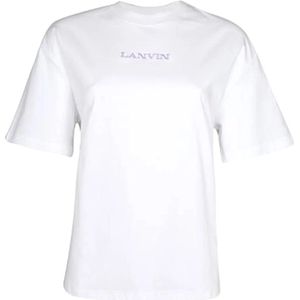 Lanvin, Tops, Dames, Wit, S, Katoen, Casual Katoenen T-Shirt voor Mannen