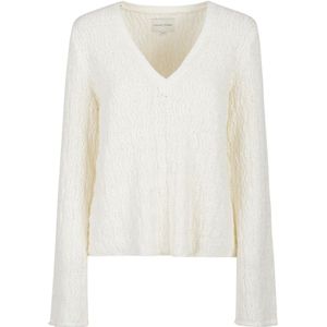 Loulou Studio, Truien, Dames, Beige, M, V-hals trui