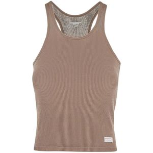 Alexander Wang, Tops, Dames, Beige, M, Geribbeld T-shirt