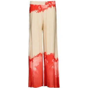 Amélie & Amélie, Broeken, Dames, Veelkleurig, L, Koraalrode Broek