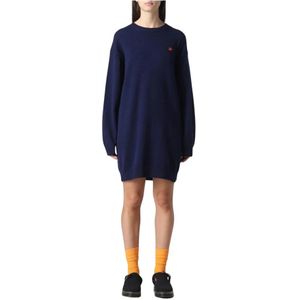 Kenzo, Kleedjes, Dames, Blauw, M, Navy Flared Midi Jurk