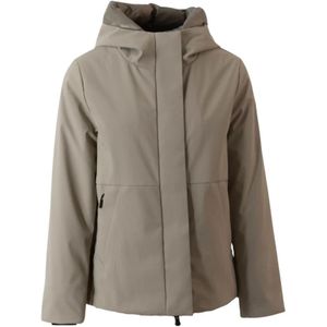 People of Shibuya, Mantels, Dames, Beige, XS, Polyester, Technische Parka met Thermische Isolatie