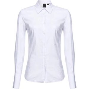 Pinko, Blouses & Shirts, Dames, Wit, M, Katoen, Katoenen Overhemden