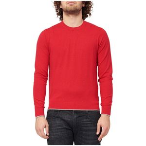 Armani Exchange, Truien, Heren, Rood, S, Rondhals gebreide trui