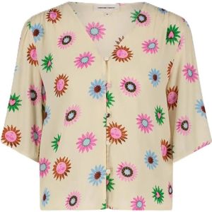 Fabienne Chapot, Blouses & Shirts, Dames, Veelkleurig, S, Rayon, Starlet zonmotief halve mouw blouse