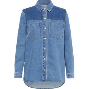 Kaffe, Blouses & Shirts, Dames, Blauw, XL, Denim, Denim shirt met borstzakken