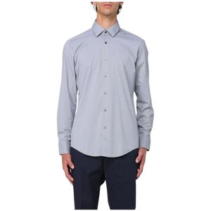Hugo Boss, Overhemden, Heren, Blauw, 3Xl, Katoen, Klassieke Pasvorm Overhemd Blauw