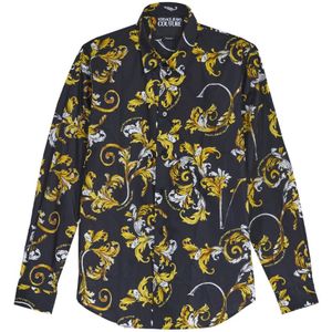 Versace Jeans Couture, Overhemden, Heren, Veelkleurig, 2Xl, Katoen, Barok Multicolor Katoenen Overhemd met Lange Mouwen