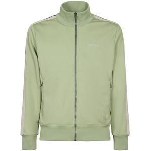 Palm Angels, Sweatshirts & Hoodies, Heren, Groen, S, Katoen, Sweatshirt met rits