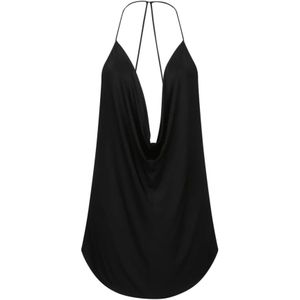 Tom Ford, Tops, Dames, Zwart, S, Fluid Gebreide Viscose Stretch Jersey Top