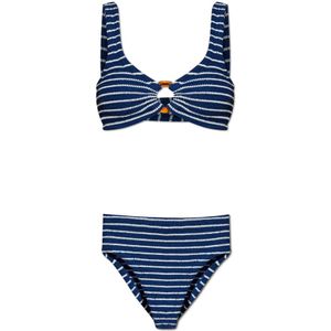Hunza G, Badkleding, Dames, Blauw, ONE Size, Tweed, Tweedelig badpak Nadine