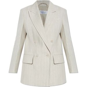Max Mara, Jassen, Dames, Beige, M, Katoen, Blazer Gerla