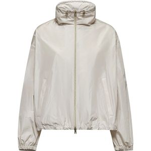 Herno, Jassen, Dames, Grijs, S, Polyester, Waterafstotende Beige Taffeta Jas