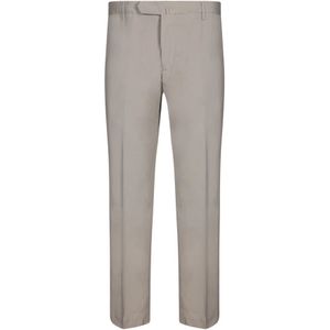 Dell'oglio, Broeken, Heren, Grijs, S, Katoen, Beige Wijde Broek Elegante Silhouet