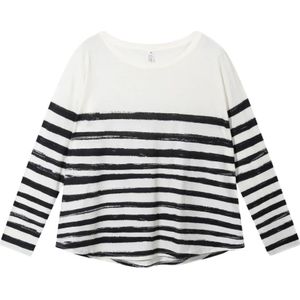 10Days, Tops, Dames, Veelkleurig, M, Katoen, Gestreept T-shirt met lange mouwen