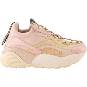 Stella McCartney, Schoenen, Dames, Roze, 37 EU, Leer, Eclypse Veterschoenen