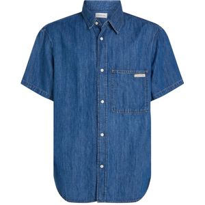 Calvin Klein Jeans, Overhemden, Heren, Blauw, M, Denim, Stijlvolle Denim Overhemd Lange Mouw Mannen