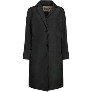 Herno, Mantels, Dames, Zwart, S, Polyester, Zwarte Lange Dusterjas