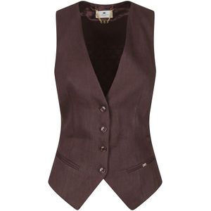 Elisabetta Franchi, Jassen, Dames, Bruin, XS, Stijlvolle Vest voor Vrouwen