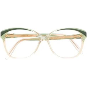 Yves Saint Laurent Vintage, Pre-owned, Dames, Groen, ONE Size, Pre-owned Acetate sunglasses